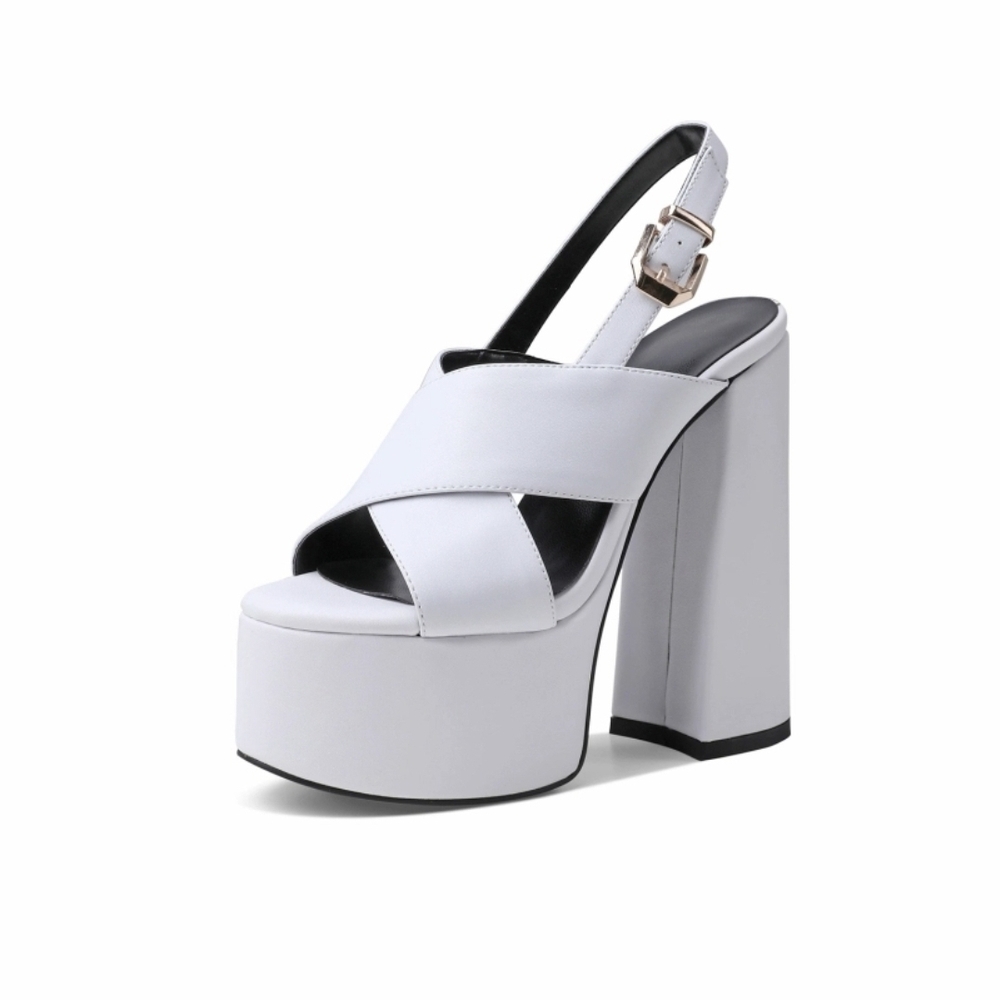 Elegant White Platform Heels
